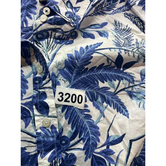Talbots Button Up Shirt Long Sleeve Paisley Floral Blue & White Size Large - Picture 5 of 5